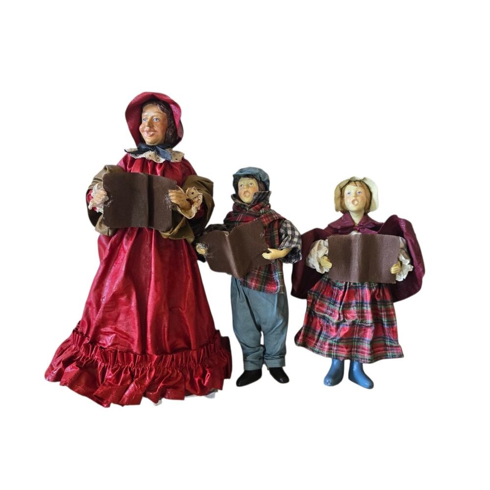 Vintage Paper Mache Christmas Carolers See Desc.